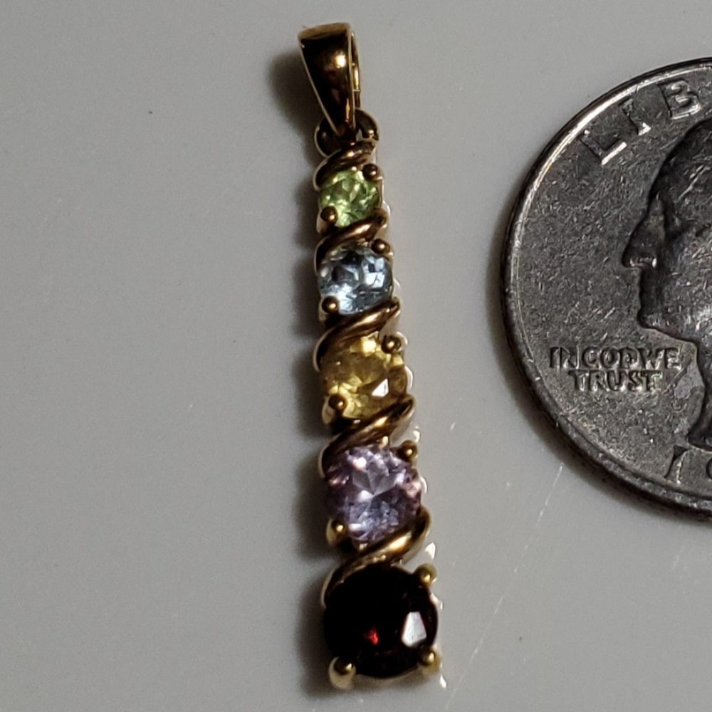 Multi-color Semi-precious Drop Pendant
